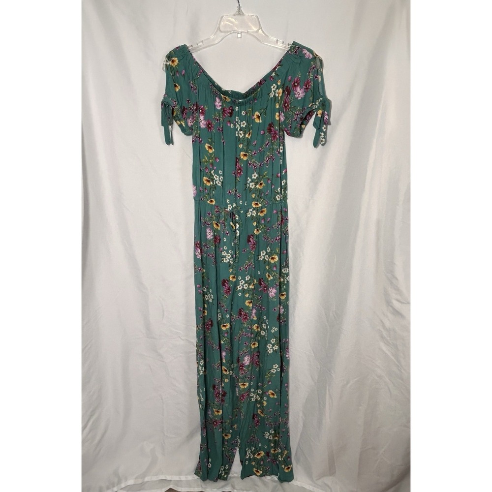Exhilaration Women's Green Floral Jumpsuit‎ Size XS Summer Travel Vacation